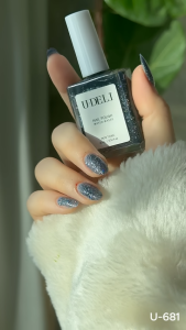 U-DELI สีทาเล็บกึ่งเจล สีทาเล็บ U-681 Shimmer Glitter16ml สีทาเล็บกลิตเตอร์เม็ดใหญ่ผสมเม็ดเล็ก ไม่ต้องอบ กากเพชรสวยแน่น สีเล็บกากเพชร สีกากเพชร สีกลิตเตอร์ ทาเล็บสวยๆ