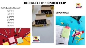 DOUBLE CLIP / BINDER CLIP (51MM41MM32MM25MM19MM15MM) 1 BOX 12PCS