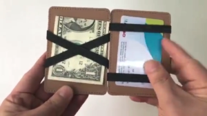 Magic Flip Wallet Card Holder Coin Pocket Slim PU Leather Men Women