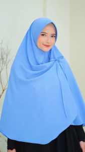 Meiza | Jilbab Khimar Hijab Instan Syari Tali Jumbo Panjang Besar Bahan Wolfis Premium By Syaree