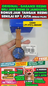 CASIO ORIGINAL - CASIO LTP-VT01L-2B2UDF - WOMEN - KULIT - Coklat - Jam dunia JD18ST # Jam Tangan Wanita Jam Wanita Jam Tangan Anti Air + CASIO LTP-VT01L-2B2 LTP VT01L 2B2 LTP-VT01L VT 01 L LTPVT01 LTP-VT01 LTP-01 $