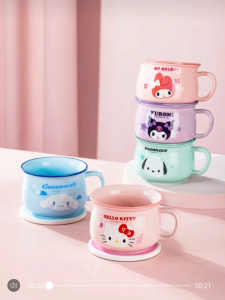 Sanrio Character Ceramic Mug - Hello Kitty/My Melody/Cinnamon Roll/Pochacco New Kitchenware Tableware