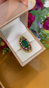 💥แหวนพลอยแท้ อัญมณีพลอยน้ำสวย โมราพลอยสีเขียวรับทรัพย์ ตัวเรือนเงินแท้92.5% ถมทองคำแท้24k สินค้าเป็นของแท้มีใบรับประกันดูแลตลอดการใช้งาน AUFU STORE