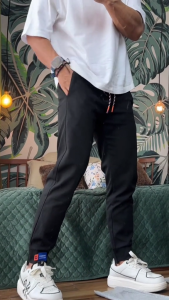 Celana Pria Peregangan Celana Panjang Manset Elastis Cepat Kering Celana Olahraga K5102M