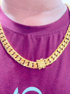 Dây chuyền nam kiểu lặc chạm  mạ 18.k