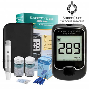 EXACTIVE EQ IMPUIVE เครื่องวัดระดับน้ำตาลในเลือด ตรวจน้ำตาล ตรวจเบาหวาน หน่วย mg/dl รับประกัน 5 ปี