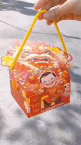 Combo 10 Hộp Bánh Trung Thu Múa Lân 1 Bánh – Hộp Giấy Có Quai Xách (Mua 10 tặng 1)