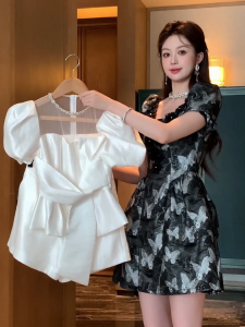 ZY.HT EraVogue ชุดเซ็ท 2 ชิ้น ผญ เสื้อแขนพอง+กางเกงขาสั้น ชุดทำงาน ชุดไฮโซ จั๊มสูทผู้หญิง ชุดจั๊มสูทหญิง 30893