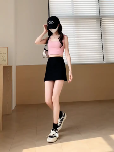 Rok Celana Pendek SDS-1702 Mini Skirt Rok Celana Span Wanita Casual A-line Olahraga Celah Hot Mimon Home