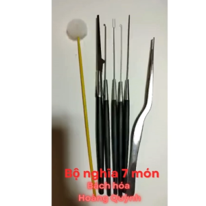 Dụng cụ cán nhựa đen Nghĩa Vina bộ móc ráy tai bộ vệ sinh tai bộ lấy dáy tai.