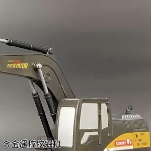 Local Warranty- Alloy Remote Control Excavator 6CH Crawler Excavator Rechargeable Toys Engineering Vehicle Model Toy for Kids