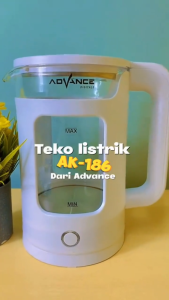 Teko Listrik ADVANCE AK-186 Electric Kettle Isi 2 LIter | Teko Listrik Transparan Lapisan Anti Karat 500 Watt | Pemanas Air Electrik Kettle / Teko Listrik Kapasitas 2L Stainless Steel | Gallery Audio