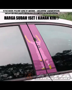 Sticker Pilar Pintu Mobil Tema Messi dan Ronaldo CR7