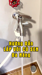 Vòi củ sen lạnh đa năng 2 đầu xả inox 304 ren 21 Hobby Home Decor CS2