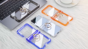 【✅SG Seller✅】RICHMENT For Samsung Galaxy Z Flip 5 Flip5 5G Case with Hinge Protection Transparent Case with Ring Stand Holder&Without Front Glass Screen Protector Full Body Protective Crystal Clear Cover oft TPU Bumper Shockproof Cover(with FREE SHIPPING)