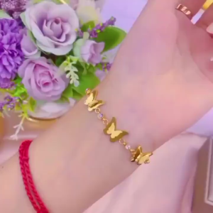 Gelang Serut Titanium Kupu Kupu Mata Fashion Anti Karat