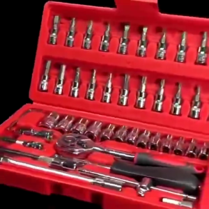 JE.ID Kunci Shock  46 Pcs Murah Set Socket 1/4 Full Lengkap Pas Ring L Motor Of Auto Repair Tools Kunci Set Lengkap 46 pcs car Motorcycle Complete Wrench Shock Set Pas Ring Motor Mobil Satu Set Lengkap Kunci Full Sett