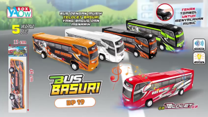 Mainan Anak Bus Basuri BP 19 Bus Telolet Ada Lampu Dan Suara Murah Terbaru | Mainan Kendaraan Anak Bus Om Telolet Om Bus Basuri Menggunakan Baterai Terbaru Bermesin Friction Kemasan kantong | Mainan Bus Basuri Telolet Anak Bahan Dari Plastik Berkualitas