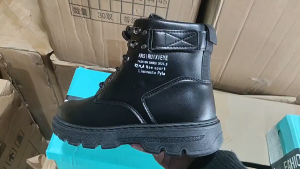 【STOCK+COD】Black Leather Martin Boots for Men Korean Ankle Boots Casual Fashion High-top Shoes