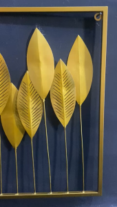 WALLDECOR BESI Hiasan Dinding Frame Metal Gold Daun Leaf Ginko Scandinavian/ WALL Decor Besi Nordic 60x40 Termurah import Estetik