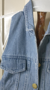 Setelan Anak Perempuan Import Jeans Kerah Tanpa Lengan Rok Mini Karet Belakang Model Kekinian