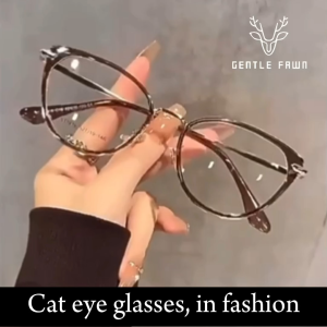 Gentle Fawn Kacamata Anti radiasi Blueray Style Wanita Fashionable Frame Bahan Tr90 Metal Bentuk Cat Eye Tr90 Bisa Minus 1022
