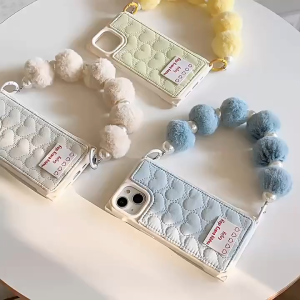Soft Case Love Fabric Luxury With Pompom Chain Casing Case HP Lucu Iphone 12 / 12 Pro / 12 Pro Max Iphone 13 / 13 Pro / 13 Pro Max Iphone 14 / 14 Pro / 14 Pro Max Iphone 15 / 15 Pro/ 15 Pro Max