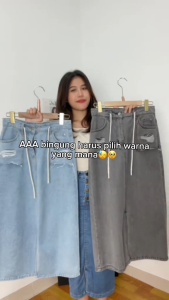 Onetta - CECIL Skirt - Rok Jeans Midi Korean Style