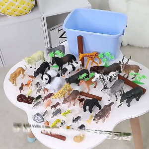 Animal Figurines Animals Toys Realistic Jungle Zoo Toy Figures with Elephant mainan budak lelaki Puzzle Blocks for Kids Ages 3-8