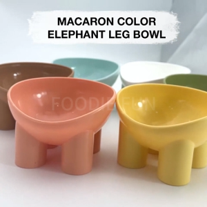 Macaron Color Elephant Leg Cat Bowl Anti Overturning Food Water Neck Protection Pet Feeding
