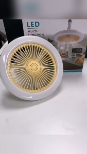 E27 Fan With Light Rotatable Lamp Holder 3Color Remotes 30W Ceiling FanIntelligent TimingSuitable For Rooms/Outdoors