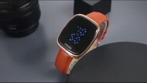 Box Exclusive Jam Tangan Fos Led List Rose VA-637RA / Jam Tangan Fashion Wanita Tali Kulit Diameter 36 cm