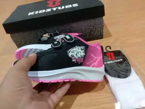 Sepatu Sekolah Anak Perempuan Laki Laki Karakter Gaming Evos Mobile Lagens Free Fire Warna Hitam Ping Umur 6-10 Tahun-KIDZTUBS1130061424