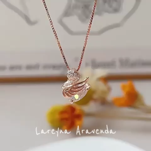 Lareyna Aravenda Kalung Wanita + Liontin S925 Luxury Love Of Swan Crystal KL038