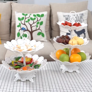 Three-layer Fruit Plate Dessert Candy Dish Cake Stand Self-help Display Organiser Racks