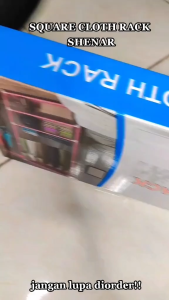 STAND HANGER KOTAK GANTUNG BAJU RAK PAKAIAN BAJU LEMARI TERBUKA STANDING HANGER SERBAGUNA BAJU LEMARI PAKAIAN TANPA KAIN BERDIRI TEMPAT PENYIMPAN SEPATU SELIMUT JAS TOPI BOX SQUARE GM - SHENAR