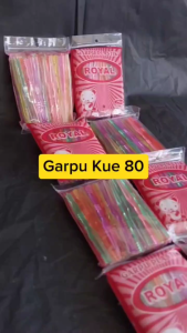 Garpu plastik kecil isi 80 batang/garpu kue bolu garpu buah warna-warni rainbow 8 cm