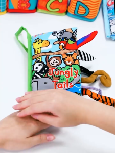Jollybaby Touch and Feel Animal Tails 3D Cloth Book Kids & Baby Early Learning Soft Toy