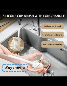 Long Handle Cup Brush Cleaning Brush Household Kitchen No Dead Corner Cleaning Water Cup Kettle硅胶清洁刷