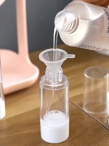 KOZI Portable Vacuum Airless Pump Spray Bottle Lotion Clear Travel Refillable Lotion Cream Cosmetic Dispensing Bottle