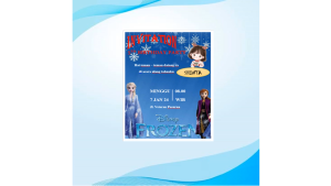 Paket 50pcs Undangan Ulang Tahun Cetak Satu Sisi Tema Frozen Ukuran 9x14cm