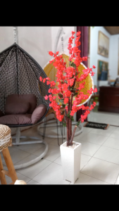 Pohon Bunga Hawai Jumbo Memakai Pot Kayu Jumbo Bunga Dan Kembang Artifisial Pohon Dekorasi Pohon Plastik Cantik