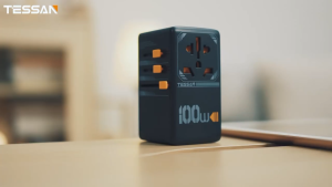 TESSAN - Universal Travel Adapter 18W/35W/65W/85W/100W/140W with Dual USB & Type C Ports UK Plug Fast Charging
