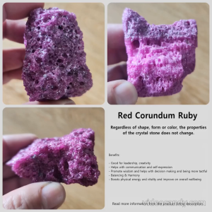 Red Corundum Ruby Raw Natural Crystal Stone | Great for Leadership | Wisdom | Vitality