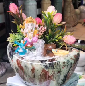 น้ำพุ ขนาดเล็กสำหรับตั้งโต๊ะ น้ำพุเสริมฮวงจุ้ยพร้อมองค์พระพิฆเนศ ชุดละ 890 บาท