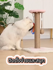 QQPET คอนโดแมว ที่ฝนเล็บแมว เสาฝนเล็บแมว ที่ฝนเล็บแมว พร้อมของเล่น คลายเครียด ที่ฝนเล็บ แบบแท่ง ที่รับเล็บแมว