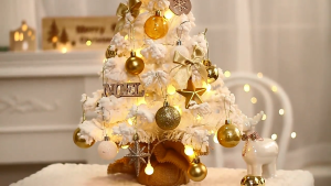 Minimalist Korean 50CM White Mini Desktop Christmas Tree With Lights Home Decoration Luxury Desktop Aesthetic Small Christmas Tree for Table