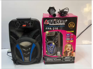 New Megapro FPA-216 6.5" LED Light Bluetooth Party Portable Speaker with Usb/Sd/Bt/Fm Free 1 Pcs Wired MIC