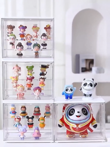 Acrylic Display Case Boxes Popmart Transparent Storage Organizer Toy Stackable Magnetic box