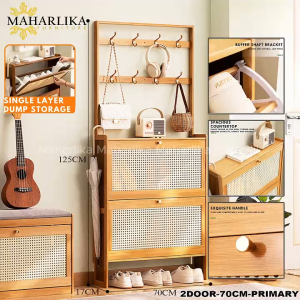 Maharlika 2017 bamboo shoe cabinet Lattice door shoe rack entrance shoes organizer storage household Modern Space Saving